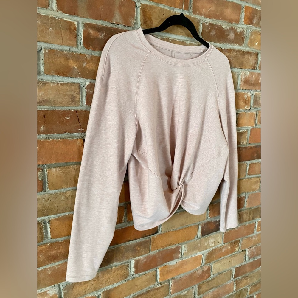 LULULEMON tuck&gather pullover heathered mod faint coral (light pink) size 10 - Picture 7 of 10